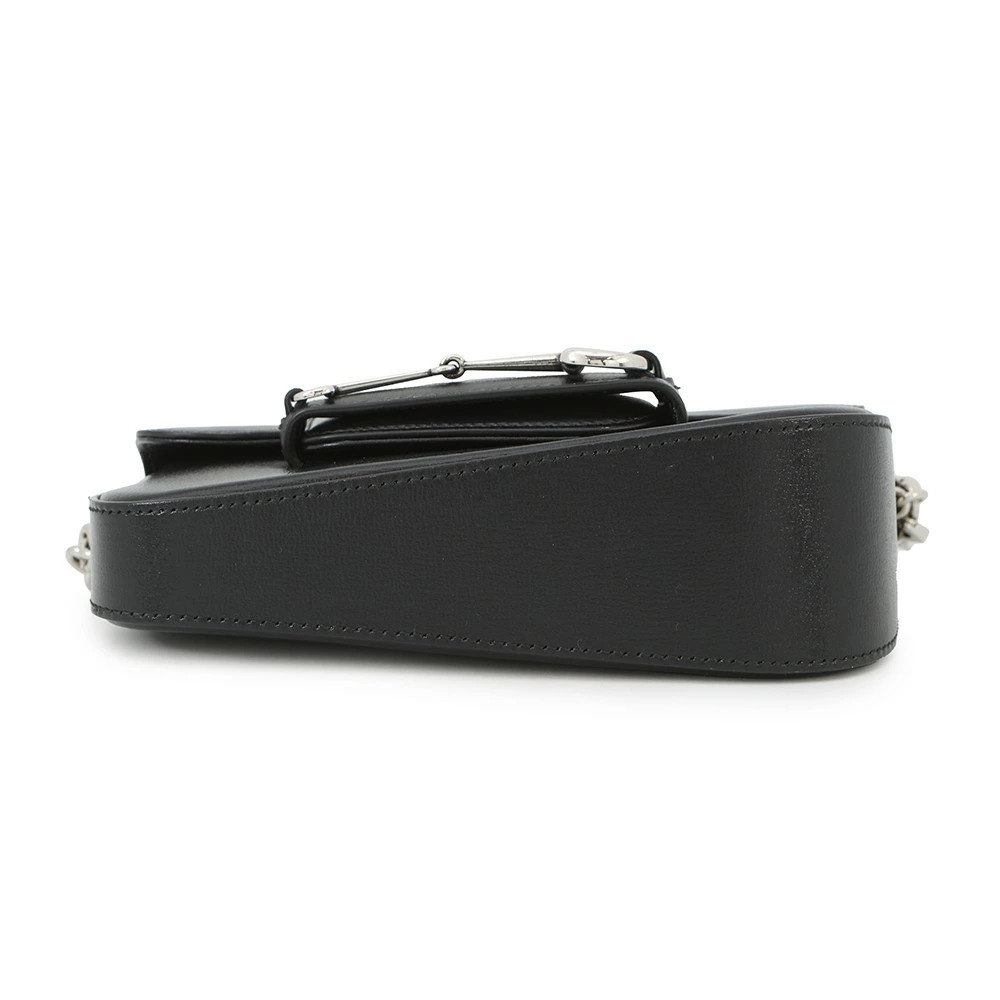 Gucci Shoulder Bag Horsebit Leather Handbag Black - Picture 3 of 12
